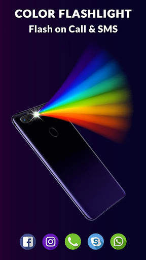 Flashlight : Flash on Call & SMS, Colourful torch screenshot 3