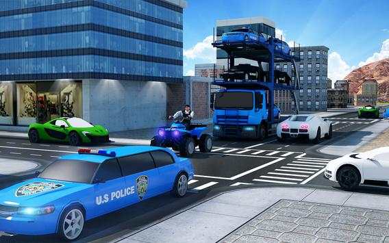US Police Limousine Car: Truck Transporter Game screenshot 9