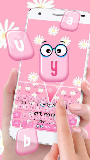 Pink Girly Quote Keyboard Theme screenshot 2