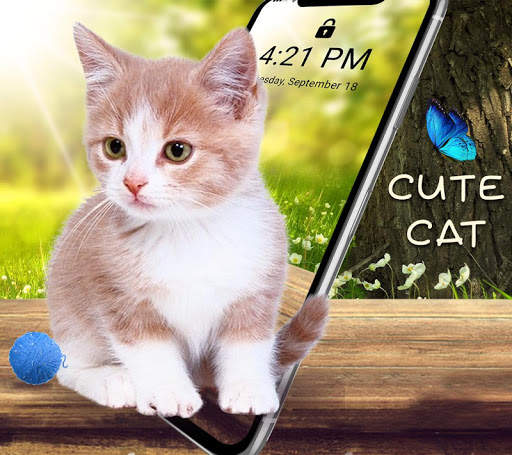 Cute Lovely Cat APUS Live Wallpaper screenshot 4