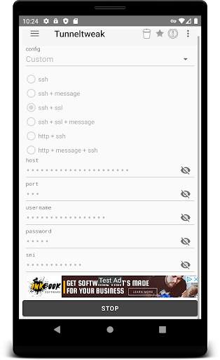 Tunneltweak - Free SSH/Proxy/VPN screenshot 5