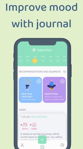 Pi Journal: anxiety relief therapy & mood tracker screenshot 1