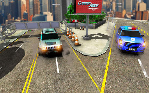 Simulator Parking Spooky Jeep Polis Baru Permainan screenshot 12