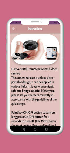 A9 wifi mini camera guide स्क्रीनशॉट 3
