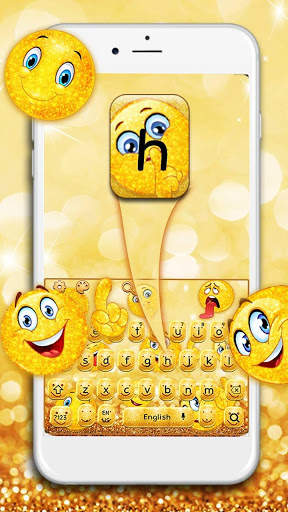 Golden Glitter Emoji Keyboard screenshot 2