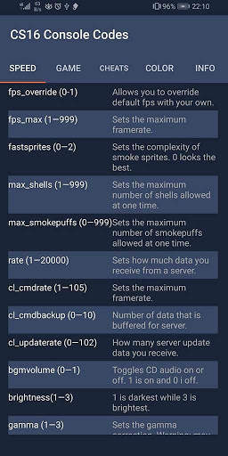 CS 1.6 Console Codes screenshot 1