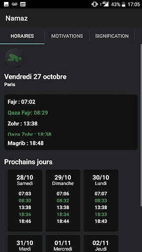 Namaz - Horaires namaz screenshot 1