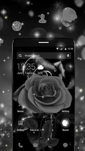 Black Rose APUS Launcher Theme screenshot 2
