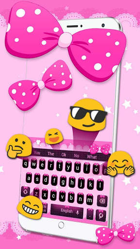 Pink Bow Keyboard Theme screenshot 2