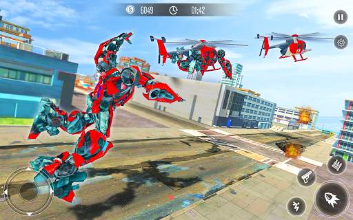 Helicopter Robot Battle: Robot Transformation Game screenshot 11