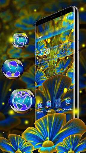 3D digital flowers theme screenshot 3