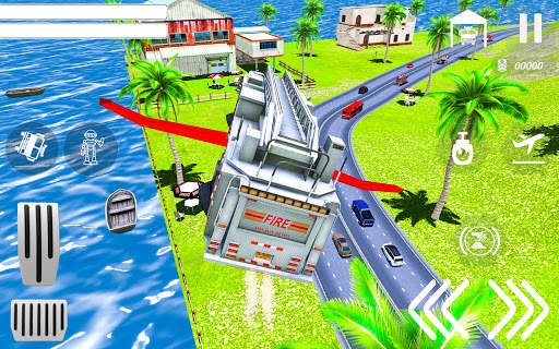 Flying Robot Fire Truck Game screenshot 7