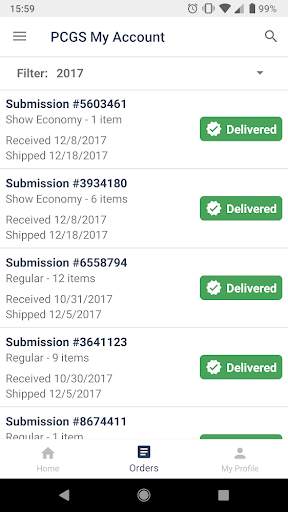 PCGS My Account - Orders, Shows & Specials screenshot 3