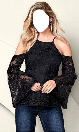 Women Crop Shoulder Photo Maker 14 تصوير الشاشة