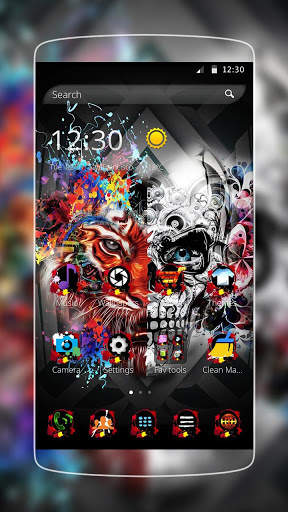 coretan gothic harimau tengkorak tema screenshot 1