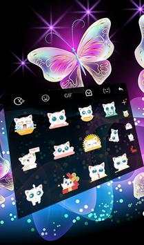 Glitter Neon Purple Butterfly Keyboard Theme screenshot 4