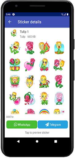 Tulip stickers for WhatsApp and Telegram screenshot 2