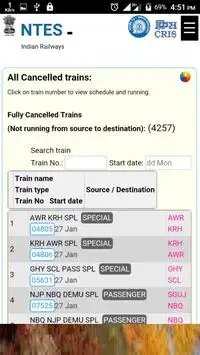 Train  time table application screenshot 2