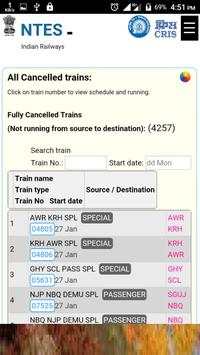 Train  time table application screenshot 2