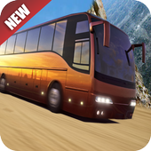 Off-road modern bus driving icon