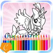 Coloring Unicorn Pony Page logo