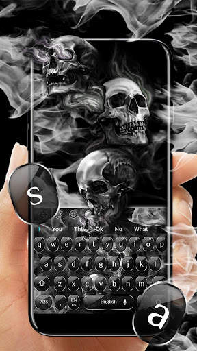 Black Death Reaper Skull Keyboard Theme screenshot 1