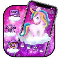 Cute Galaxy Lavender & Pink Unicorn Theme logo