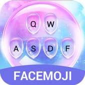 Pink Water Bubble Drop Keyboard Theme & Emoji