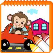 Coloring game - Vehicle land logo