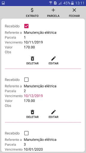 Contas a receber скриншот 2
