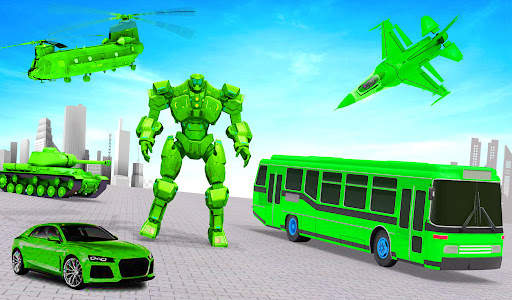 Army School Bus Robot Car Game screenshot 1