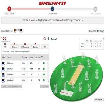 Dream 11 Cricket Team; Fantasy Prediction;D11 Tips screenshot 3