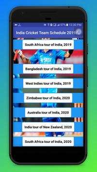 India Cricket Team Schedule 2019/20 screenshot 2