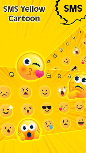 SMS Yellow Cartoon Keyboard-Chat SMS Keyboard screenshot 3