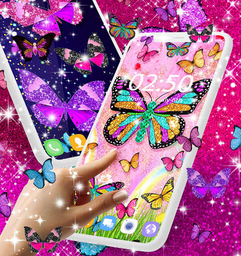 Glitter butterfly wallpapers screenshot 4