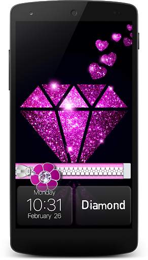 Diamond Zipper Lock Screen screenshot 2