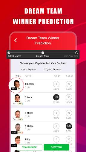 Dream Team 11 -IPL Cricket Prediction & Live Score screenshot 4