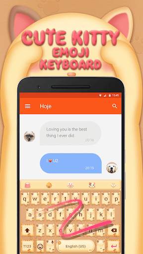 Cute Kitty Emoji Keyboard Theme for Facebook screenshot 4