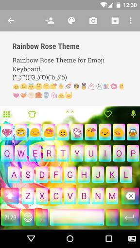 Rainbow Rose Emoji Keyboard screenshot 1