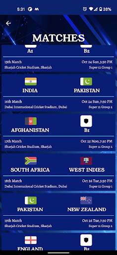 T20 Cricket World Cup Schedule screenshot 4