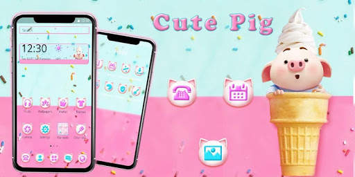 Adorable Ice Cream Piggy Theme screenshot 4