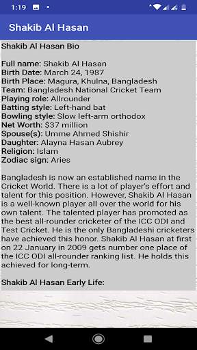 BD Cricketers Girl Friend, Height, Weight, Income screenshot 3