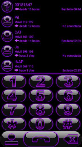 THEME GLOW PURPLE EXDIALER screenshot 1