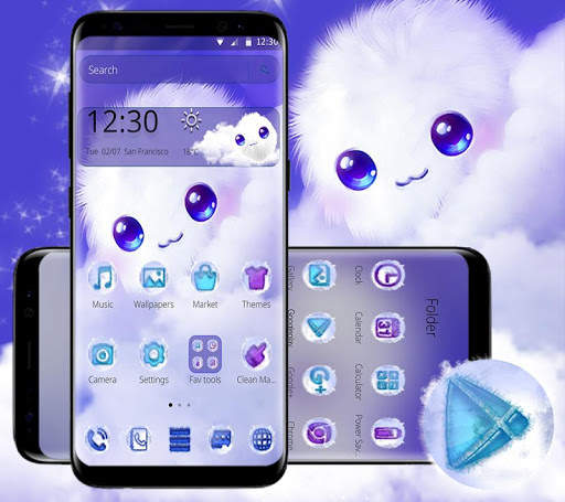 Blue Fluffy Cloud Theme screenshot 1