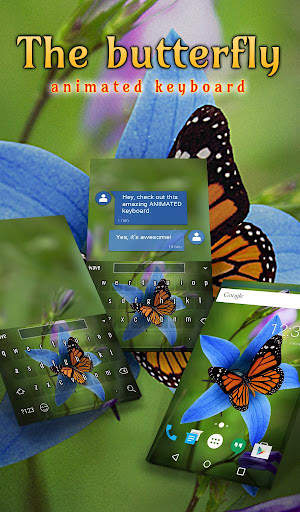 Butterfly Animated Keyboard + Live Wallpaper स्क्रीनशॉट 1