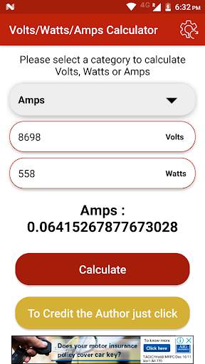 Volts/Watts/Amps Calculator скриншот 4