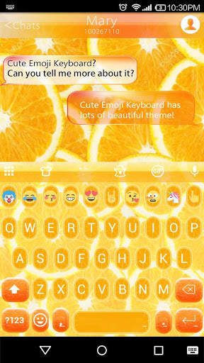 Orange Keyboard Theme - Emoji Keyboard Wallpaper स्क्रीनशॉट 7