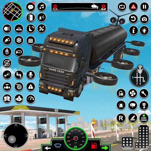 Oil Tanker Flying Truck Games icon