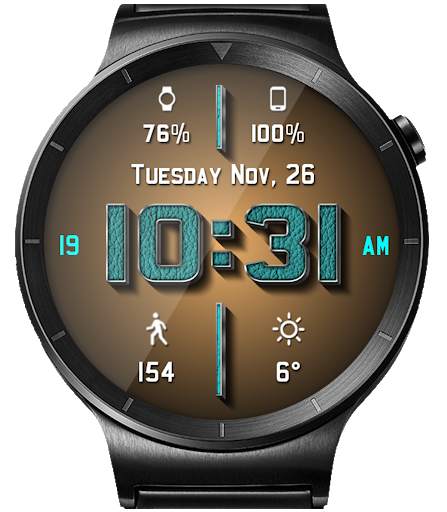 Chrome Leather HD Watch Face Widget Live Wallpaper screenshot 15