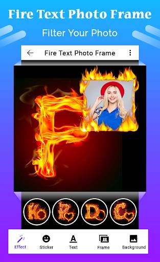 Fire Text Photo Frame скриншот 1